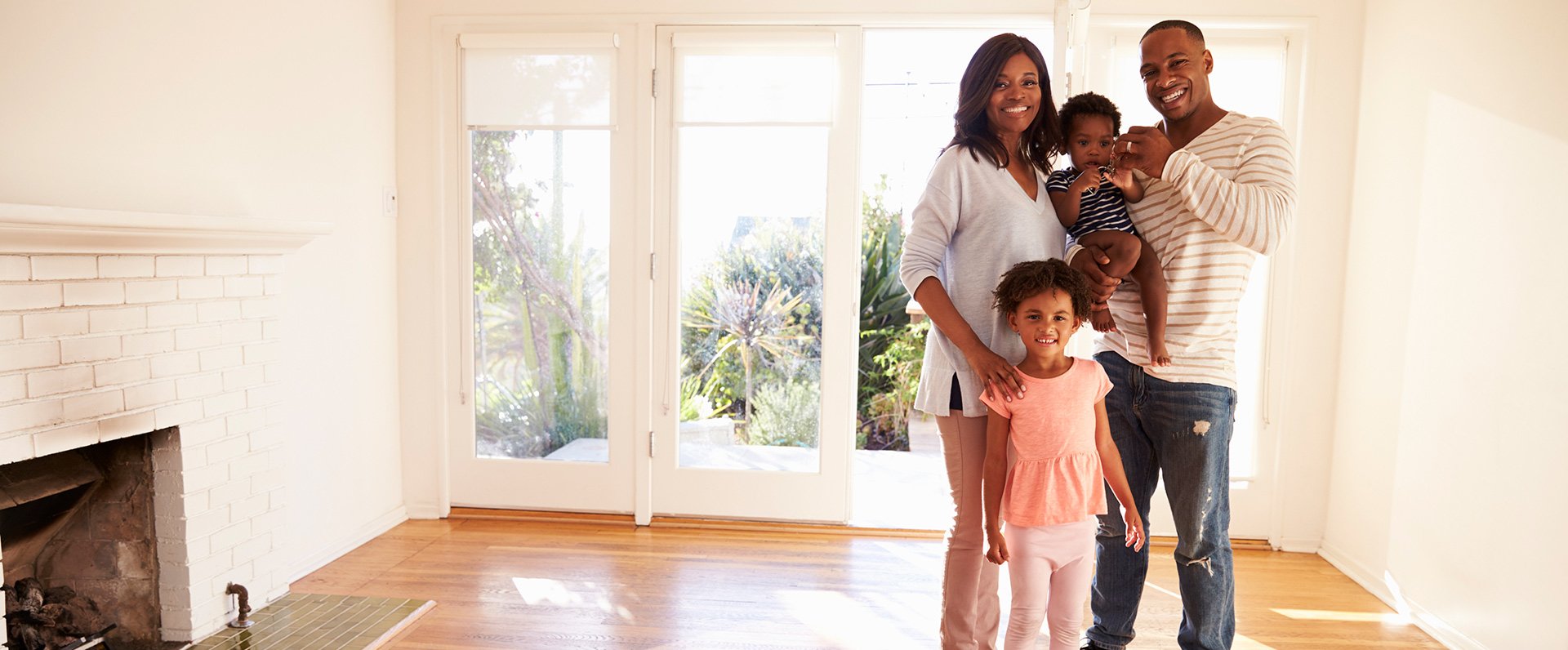 family in living room